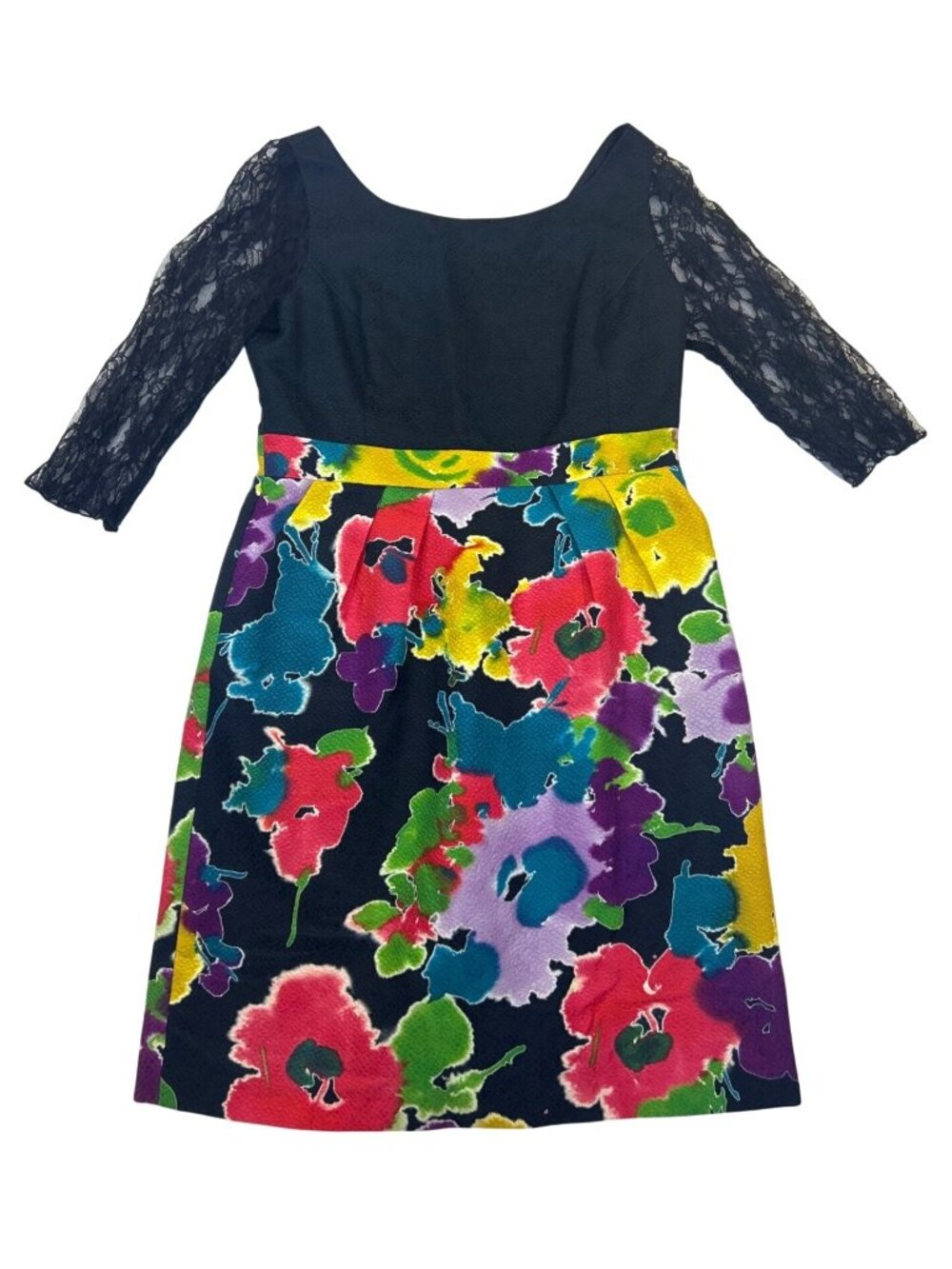 Anthropologie Mirror of Venus Dress Women's 14 Silk Floral Pockets Midi Chic